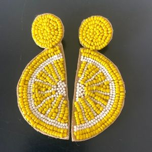 Beaded lemon earrings
